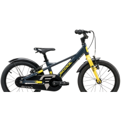 XXlite EVO 16" aluminium brnecykel frihjul - mrkegr/gul