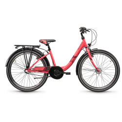 ChiX Wave 24" b�rnecykel med 3 gear og fodbremse - coralr�d