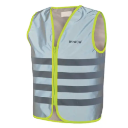 Wowow Fun Full Reflective fuld reflekterende vest til b�rn M - s�lv/gr�-gul