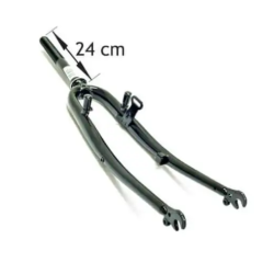 Forgaffel 28" med 1" styrr�r - V-bremse og tromlebremsedrejepunkt plus dynamokrog - blank sort