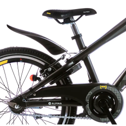 20" Alpina Trial drengecykel i aluminium, fuldt udstyret - space mat sort
