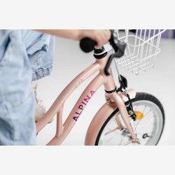 Alpina Ocean 16" pigecykel med fodbremse - misty pink