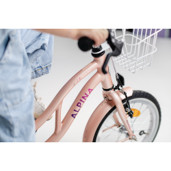 Alpina Ocean 18" pigecykel med fodbremse - misty pink