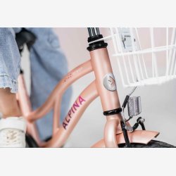Alpina Ocean 16" pigecykel med fodbremse - misty pink