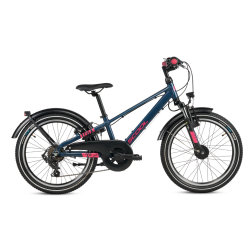 S'COOL troX Pro 20-K7 20" b�rnecykel i aluminium, 7 gear - m�rkebl�/pink