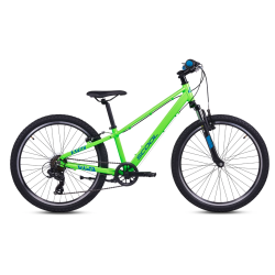 S'COOL Xroc Pro 24-K7 24" junior MTB cykel i aluminium med 7 gear - neon gr�n