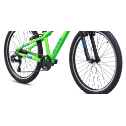 S'COOL Xroc Pro 24-K7 24" junior MTB cykel i aluminium med 7 gear - neon gr�n