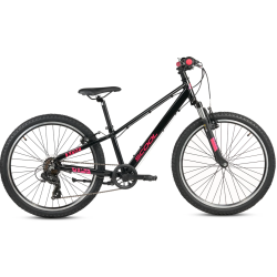 S'COOL Xroc Pro 24-K7 24" junior MTB cykel i aluminium med 7 gear - sort