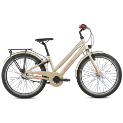 S'COOL chiX Pro 24-N3 24" juniorcykel med 3 gear, fodbremse - champagne beige