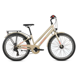 S'COOL chiX Pro 24-K7 24" juniorcykel med 7 gear - champagne beige