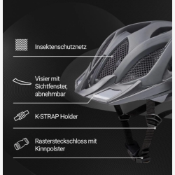 Cykelhjelm KED Spiri II Trend L 55-61 cm - sort mat