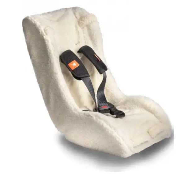 Melia baby-/sm�b�rnsindsats Comfort med 5-punktssele (7-18 mdr.) - imiteret lammeskind - hvid