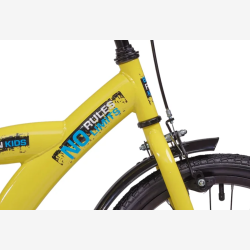 B�rnecykel Bikefun "No Rules" 18 tommer med fodbremse - sort/gul
