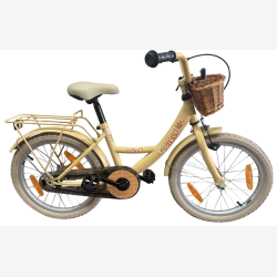 B�rnecykel Bikefun Girly 18 tommer - med kurv og fodbremse - beige/gul