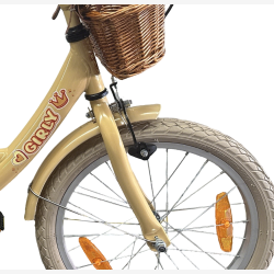 B�rnecykel Bikefun Girly 18 tommer - med kurv og fodbremse - beige/gul