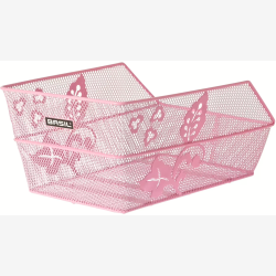 Cykelkurv til bagageb�rer Basil Cento S FM Flower med fast montering 36 x 26 x 18 cm - pink