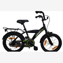 B�rnecykel Bikefun Boost 16 tommer med fodbremse - sort/gr�n