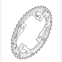 Klinge 48T Shimano FC-M522 / FC-T521 Non Series - sort