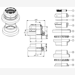 Mirage styrfittings s�t 9 dele 1 tomme krom