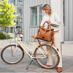 Weathergoods Sweden cykeltaske/skuldertaske City Bike Satchel - toffeebrun