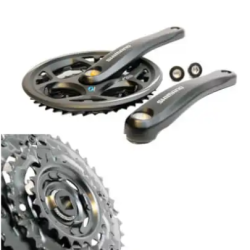Kranks�t 7/8 speed Shimano Altus FC-M311 42/32/22T med k�desk�rm - sort