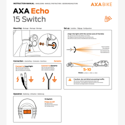 Axa forlygte Echo t�nd/sluk dynamo 15 lux sort