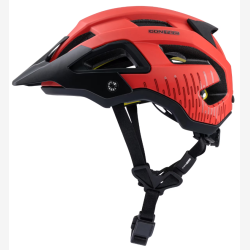 CONTEC MTB-hjelm "Katla" intens r�d/sort fl�jl, st�rrelse L (59-63 cm)