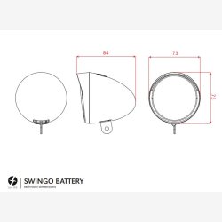 Spanninga Swingo Xb batteridrevet forlygte 4 lux sort