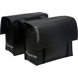 Cameo cykeltaske dobbelt bisonyl mat sort 46L