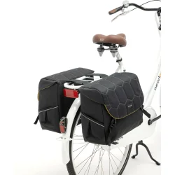 New Looxs cykeltaske dobbelt Mondi Joy Quiltet sort 38L