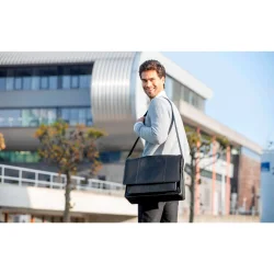 New Looxs laptop cykeltaske Fellini i lder sort 19L 15 tommer