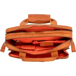 Cykeltaske New Looxs Cali 17 liter 40 x 15 x 31 cm - lavet af luksuslder - cognac