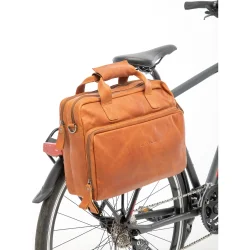 New Looxs brbar cykeltaske Cali i lder cognac 17L 15 tommer