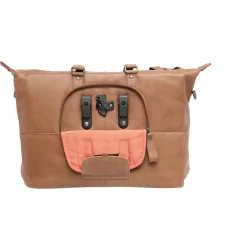 New Looxs brbar cykeltaske i lder Verla cognac brun 21 liter