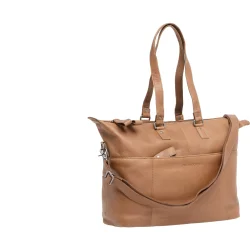 New Looxs brbar cykeltaske i lder Verla cognac brun 21 liter