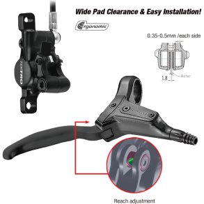 Tektro skivebremses�t HD-T386 H�jre sort