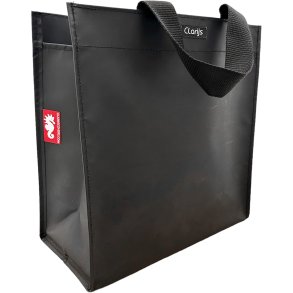 Clarijs shopper taske - indkbspose til dobbelt cykeltaske - PVC 23L mat sort