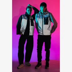 Wowow Full Reflective refleksvest Towson Blue, med lommer og h�tte - XXL