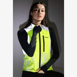 Wowow refleksvest med lommer Tracker Yellow - neon gul - XXXL