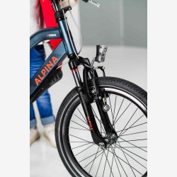 20" Alpina Trial drengecykel i aluminium, fuldt udstyret - petroleum m�rkebl�