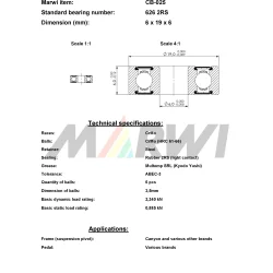 Union kugleleje CB-025 626 2RS (6x19x6)