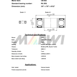 Union kugleleje CB-053 R6 2RS (3/8x7/8x 9/32)