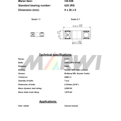Union kugleleje CB-058 629 2RS (9x26x8)
