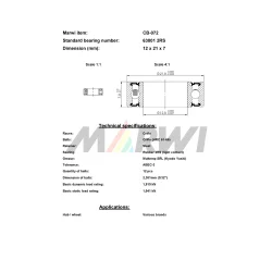 Union kugleleje CB-072 63801 2RS (12x21x7)