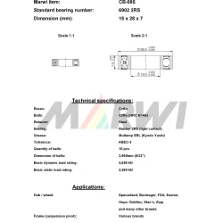 Union kugleleje CB-085 6902 2RS (15x28x7)