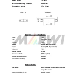 Union kugleleje CB-101 6803 2RS ​​​​(17x26x5)