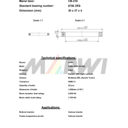 Union kugleleje CB-210 6706 2RS (30x37x4)