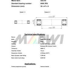 Kugleleje Marwi CB-214 6906 2RS 30 x 47 x 9