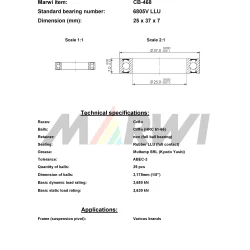 Union kugleleje MAX CB-468 6805V LLU (25x37x7)