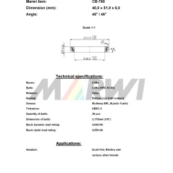 Union headset leje CB-780 (40.0x51.9x8) 45/45